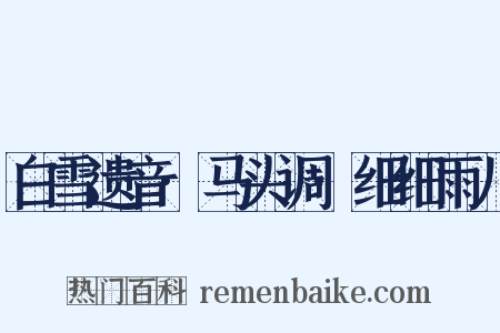 白雪遗音·马头调·细细雨儿是什么意思的图片